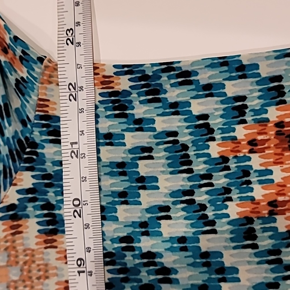 Ava & Grace Pull Over Zig Zag Chevron Nehru Collar Top Orange Green XL - Picture 9 of 12